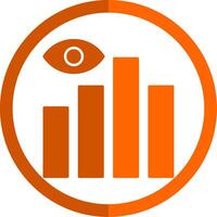 Data Visualization Glyph Orange Circle Icon vector