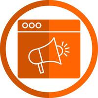 Advertising Glyph Orange Circle Icon vector