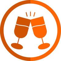 Cheers Glyph Orange Circle Icon vector