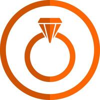 Wedding Ring Glyph Orange Circle Icon vector