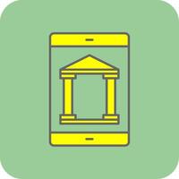 Mobile Banking Filled Yellow Icon vector