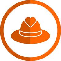 sombrero glifo naranja circulo icono vector