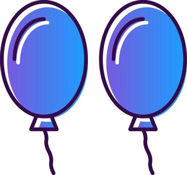 globos degradado lleno icono vector