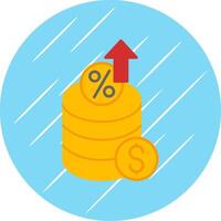 Interest Rate Flat Blue Circle Icon vector