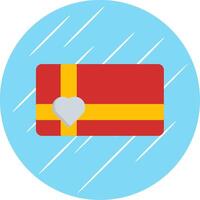 regalo tarjeta plano azul circulo icono vector