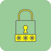 contraseña lleno amarillo icono vector