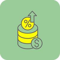 Interest Rate Filled Yellow Icon vector