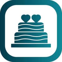 Wedding Cake Glyph Gradient Round Corner Icon vector