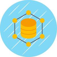 blockchain plano azul circulo icono vector