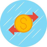 Money Transfer Flat Blue Circle Icon vector