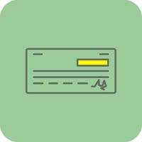 banco cheque lleno amarillo icono vector