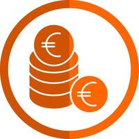 Euro Glyph Orange Circle Icon vector