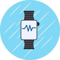 Fitness Watch Flat Blue Circle Icon vector