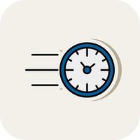Fast Time Line Filled White Shadow Icon vector