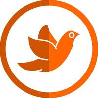 Dove Glyph Orange Circle Icon vector