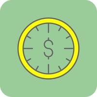 Time Is Money Filled Yellow Icon vector