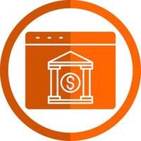 Internet Banking Glyph Orange Circle Icon vector
