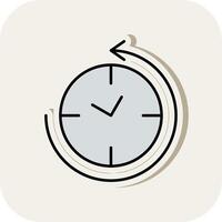 Anti Clockwise Line Filled White Shadow Icon vector