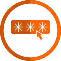 Pin Number Glyph Orange Circle Icon vector