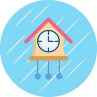 Cuckoo Clock Flat Blue Circle Icon vector