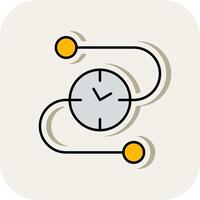 Time Line Line Filled White Shadow Icon vector