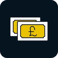 Pound Currency Glyph Two Color Icon vector