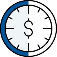 Time Is Money Filled Half Cut Icon vector