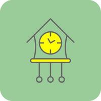 Cuckoo Clock Filled Yellow Icon vector
