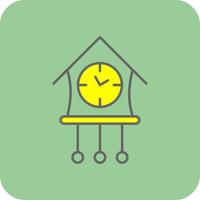 cuco reloj lleno amarillo icono vector