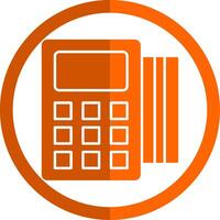 Swipe Card Glyph Orange Circle Icon vector