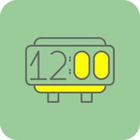 Digital Clock Filled Yellow Icon vector