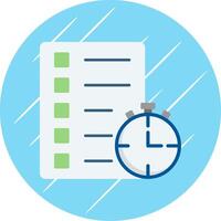 Track Of Time Flat Blue Circle Icon vector