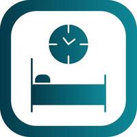 Bed Time Glyph Gradient Round Corner Icon vector