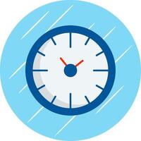 Clock Time Flat Blue Circle Icon vector