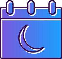 Moon Calendar Gradient Filled Icon vector