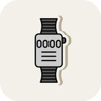 Smart Watch Line Filled White Shadow Icon vector