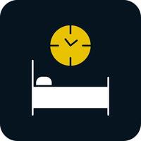 Bed Time Glyph Two Color Icon vector