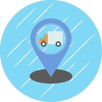 Tracking Flat Blue Circle Icon vector