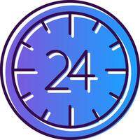 24 horas degradado lleno icono vector