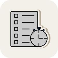 Track Of Time Line Filled White Shadow Icon vector