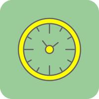 reloj hora lleno amarillo icono vector