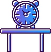 mesa reloj degradado lleno icono vector