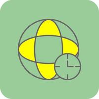 Time Zone Filled Yellow Icon vector