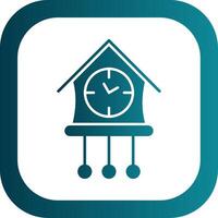 Cuckoo Clock Glyph Gradient Round Corner Icon vector