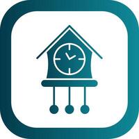 Cuckoo Clock Glyph Gradient Round Corner Icon vector