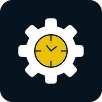Efficient Time Glyph Two Color Icon vector