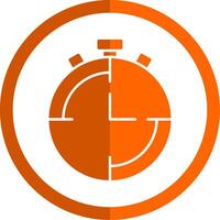 Stopwatch Glyph Orange Circle Icon vector