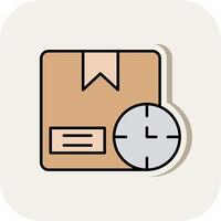 Timein Line Filled White Shadow Icon vector