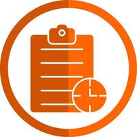 Waiting List Glyph Orange Circle Icon vector