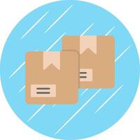 Package Flat Blue Circle Icon vector